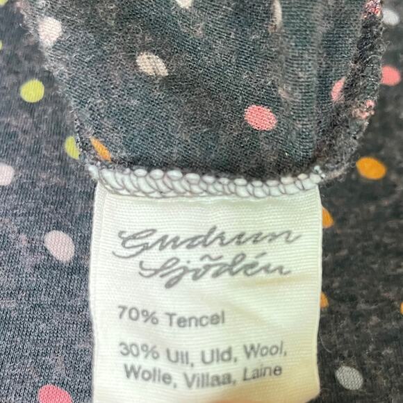 Gudrun Sjoden Size XL Gray Polka Dot Lightweight Tencel-Wool Long Sleeve Shirt - Picture 5 of 8